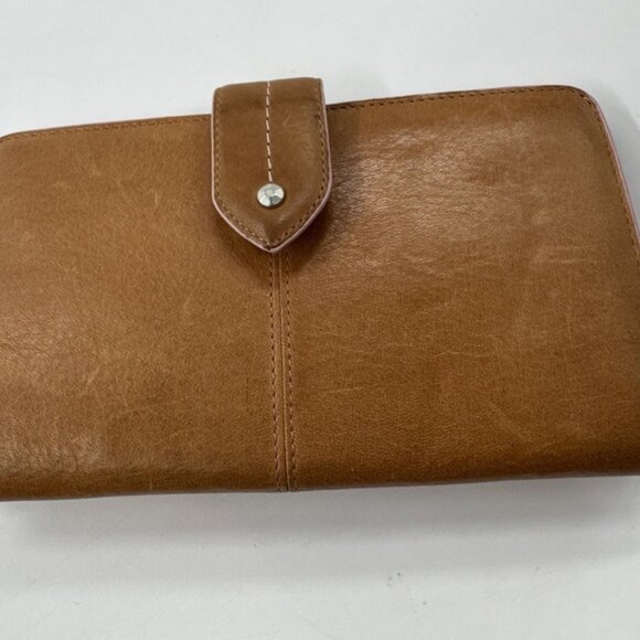 Sigrid Olsen Wallet Tan Leather Clutch Zip Pocket Cards Holder Money Pouch Lined - Picture 10 of 12